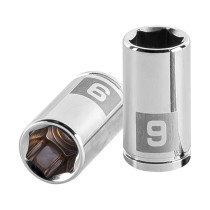 Dado de 9 mm, 6 puntas, cuadro 1/4", TRUPER