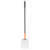 Bieldo para paja, 4 dientes, mango largo de acero 48" TRUPER