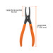 Pinza punta recta 7" para cerrar anillos, mango de PVC