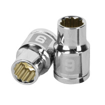 Dado de 9 mm, 12 puntas, cuadro 3/8", TRUPER
