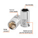 Dado de 3/8", 6 puntas, cuadro 1/4", TRUPER