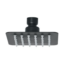 Regadera cuadrada 4", acero inox, sin brazo, negro, TÚBIG