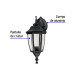 Arbotante tipo farol tradicional suspendido p/exterior negro