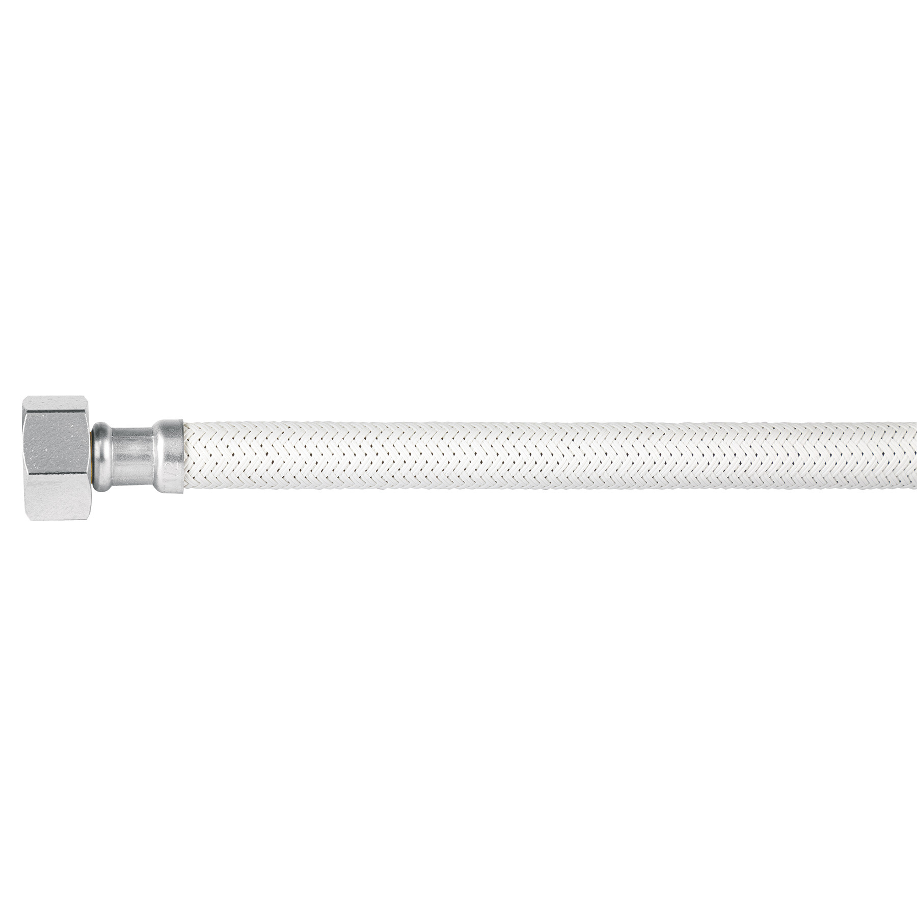 Manguera lavabo/fregadero, vinilo blanco, 1/2" x 1/2", 55 cm