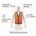 Chaleco seguridad reforzado naranja con bolsas, EG, EXPERT