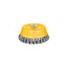 Carda copa 5" alambre trenzado fino, eje 5/8"-11, PRETUL