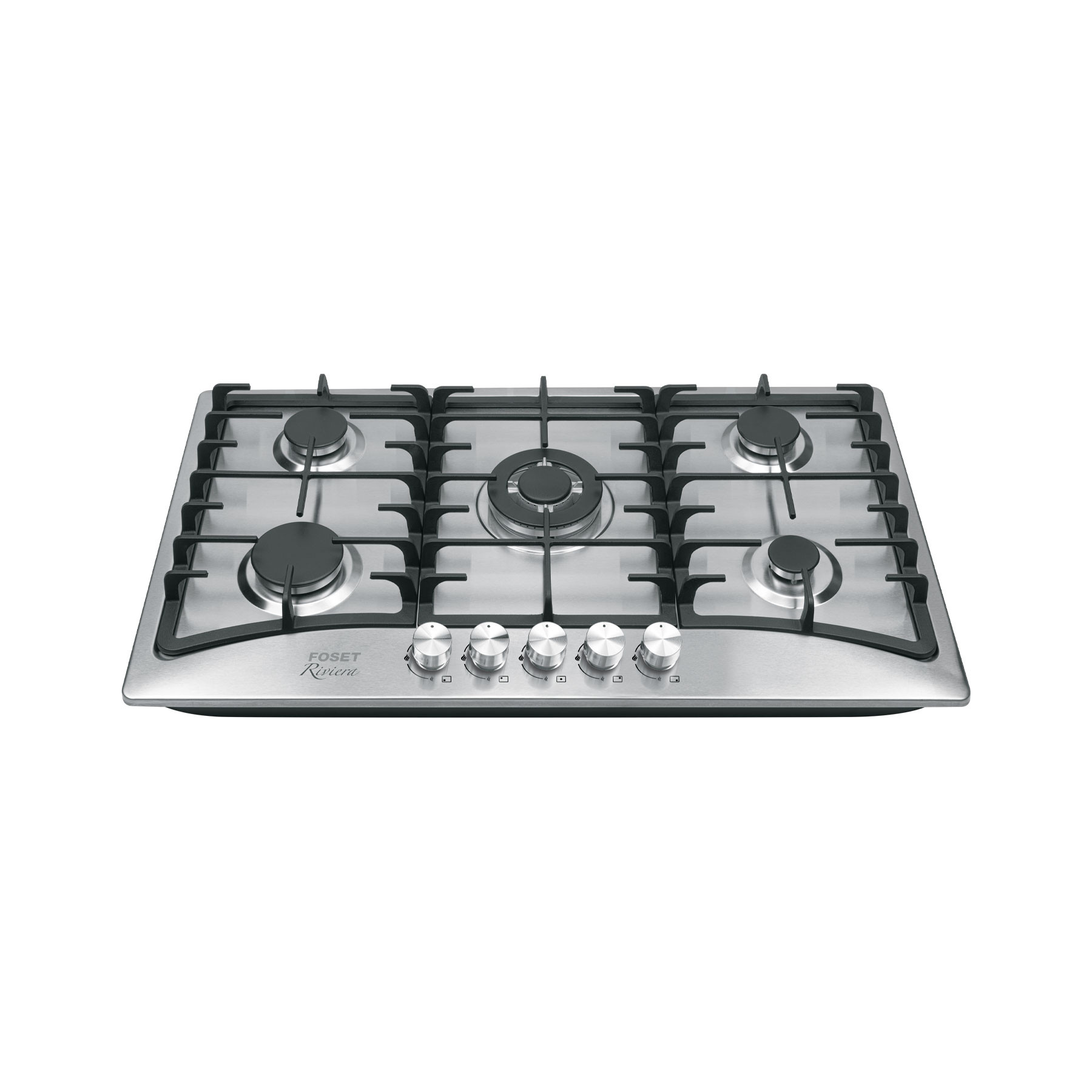 Parrilla gas empotrable 90cm, 5 quem, acero inox, RIVIERA