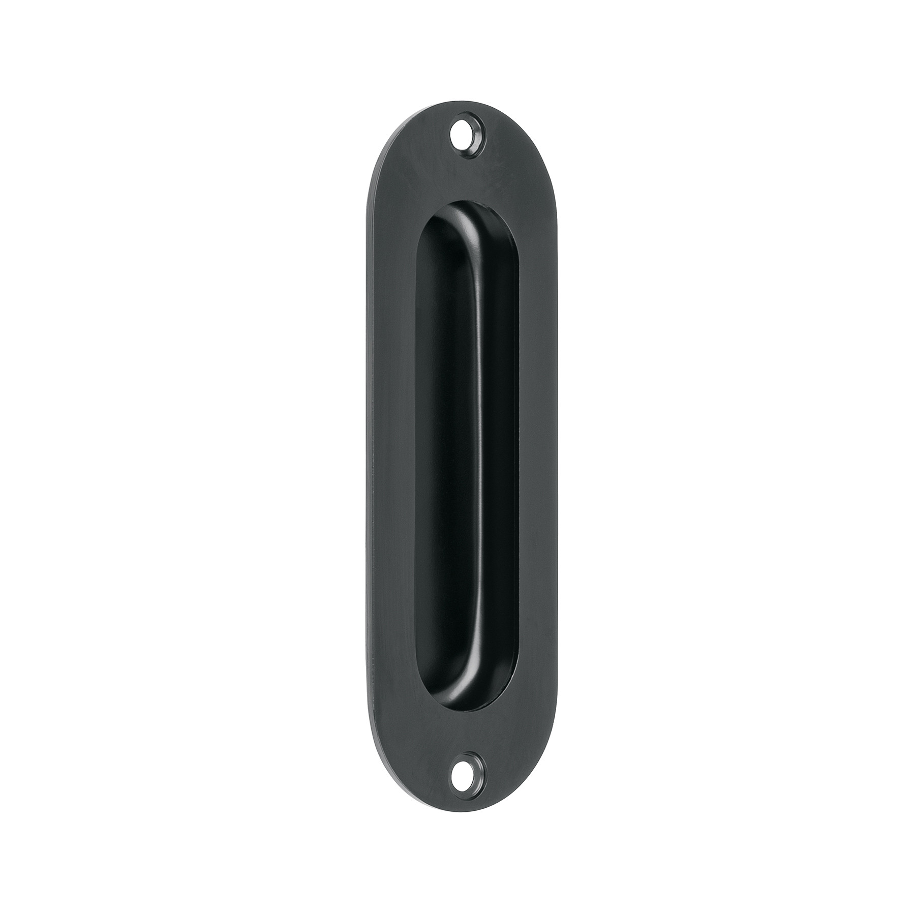 Jaladera de embutir ovalada acabado negro, HERMEX