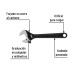 Llave ajustable (perico) 8" pavonada, PRETUL