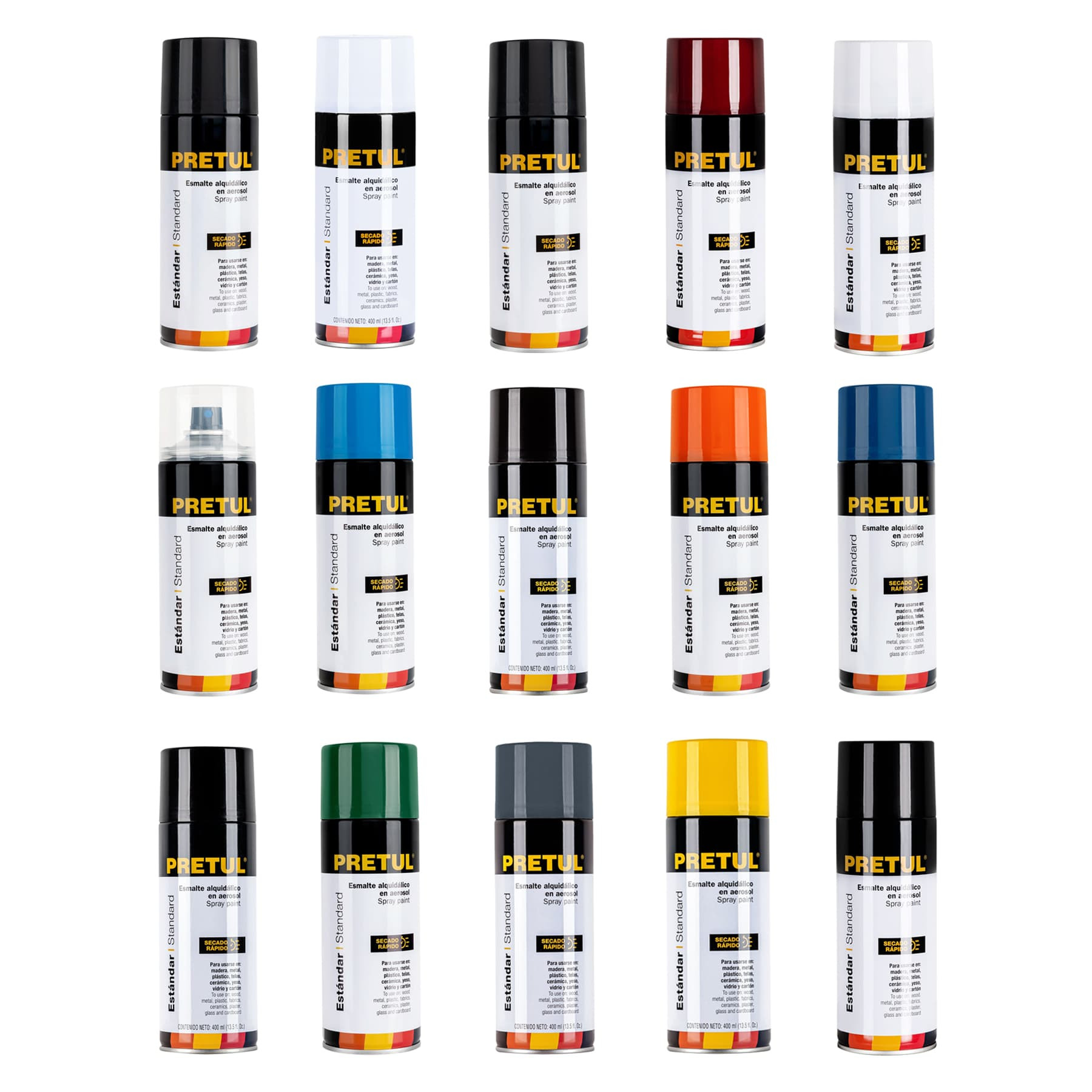 Pinturas en aerosol, colores sólidos, 400 ml