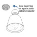 Regadera redonda 2-3/4", latón, sin brazo, cromo, AERO