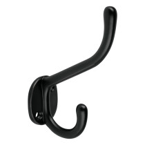 Gancho doble largo y corto tipo perchero, 11 cm, negro