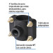 Abrazadera para toma domiciliaria PP 1-1/2" x 1/2", FOSET