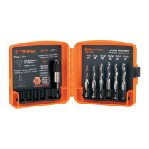 Juego de 6 brocas HSS con machuelo para metal, TRUPER