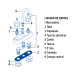 Mezcladora 4" lavabo, ABS, cuello bar, hexagonal, BASIC