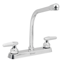 Mezcladora 8" fregadero cromo, cuello cobra, cono, BASIC