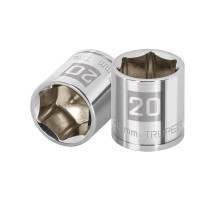 Dado de 20 mm, 6 puntas, cuadro 3/8", TRUPER