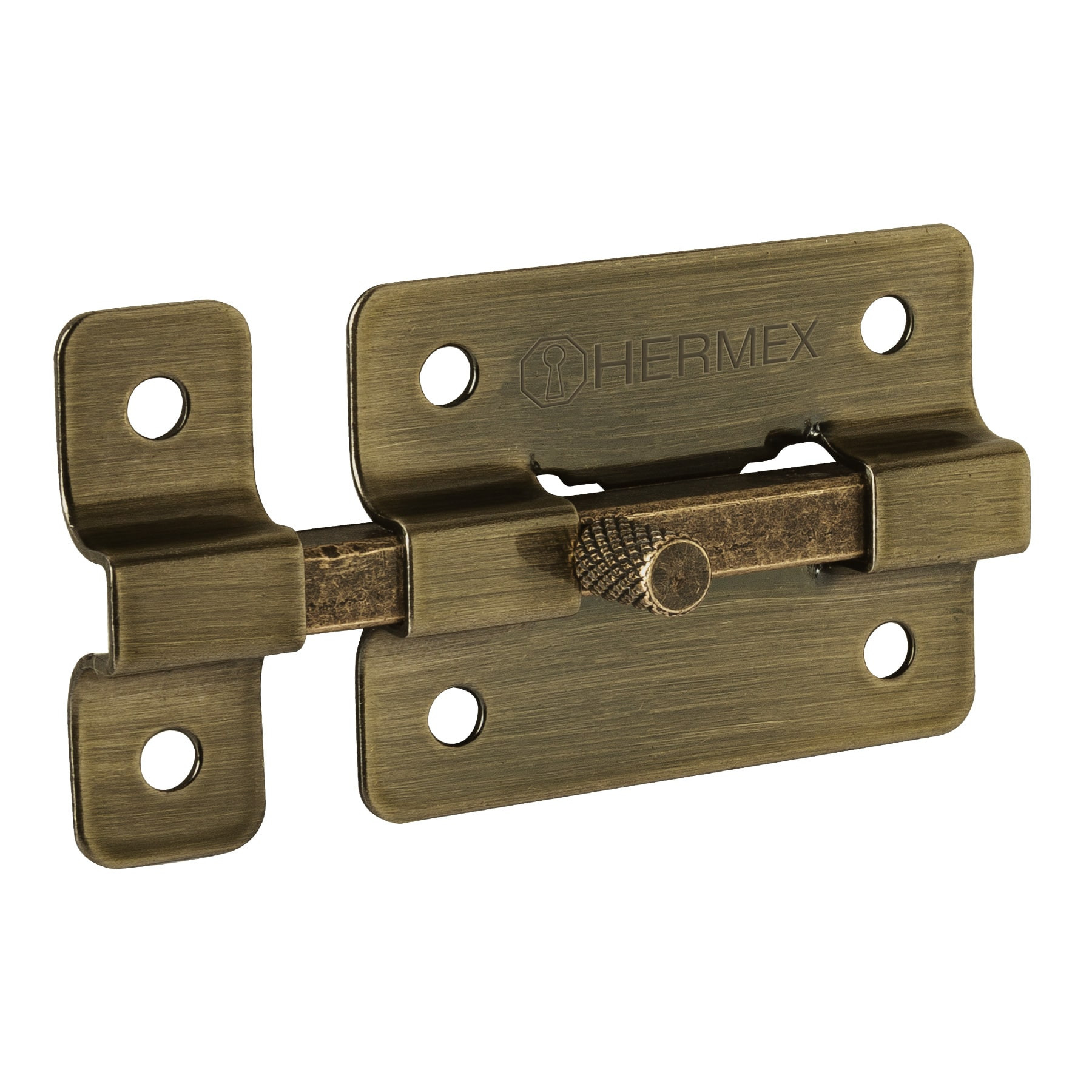 Pasador de barra plana 2", latón antiguo, HERMEX