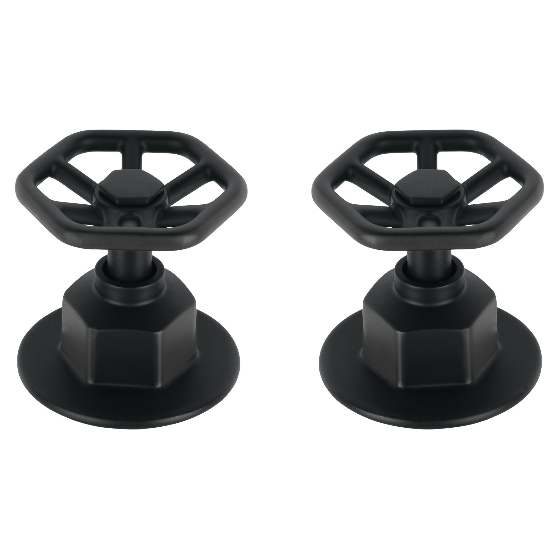 Juego de 2 manerales para regadera, volante, negro, TÚBIG