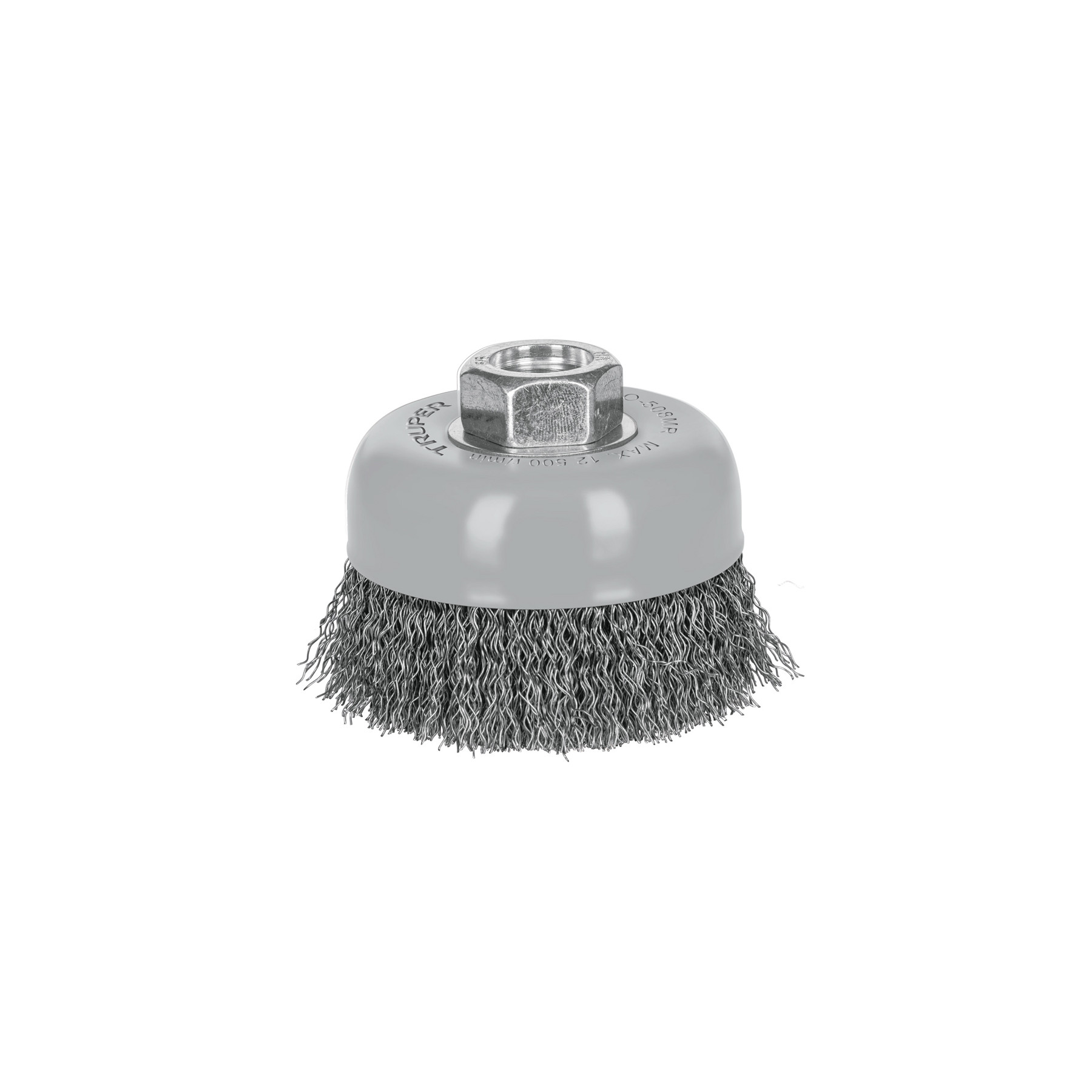 Carda copa 3" alambre ondulado fino, Multi-rosca, TRUPER