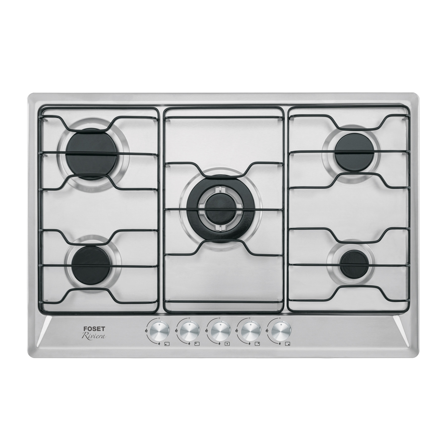 Parrilla gas empotrable 75 cm, 5 quemadores, esmalte, FOSET