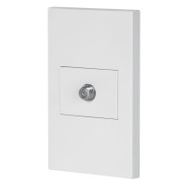 Placa armada 1 toma de TV, 1.5 módulos, Española, blanco