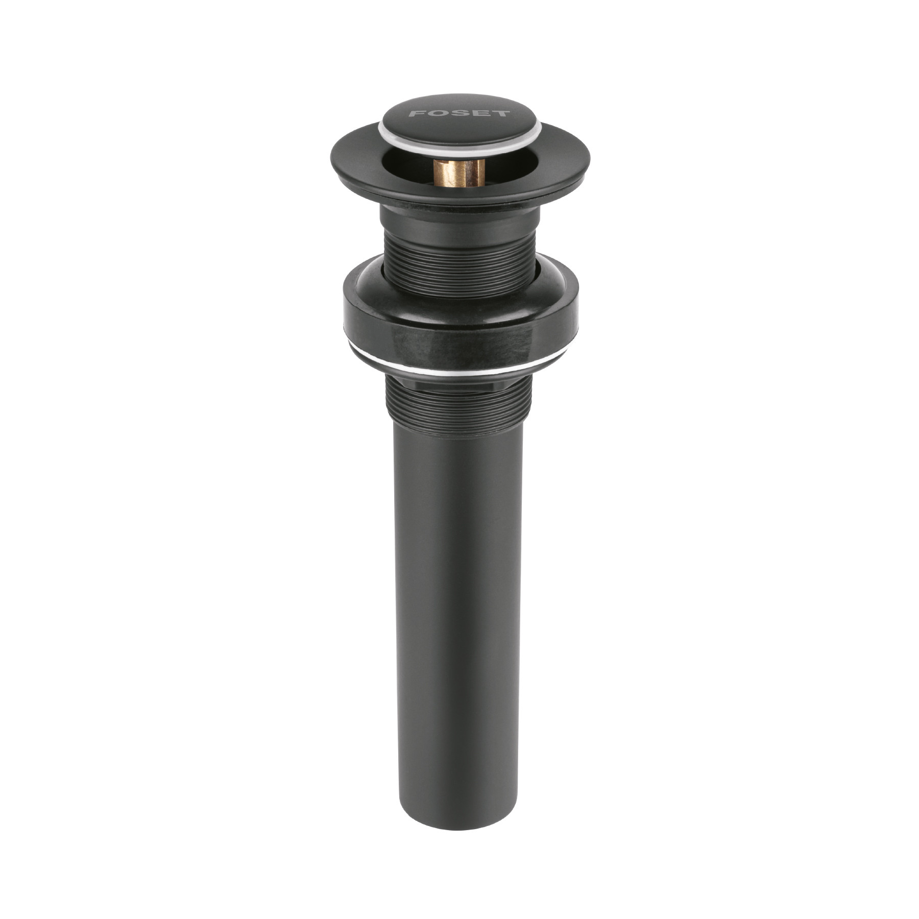 Contra para lavabo, sin rebosadero, sistema push, negro
