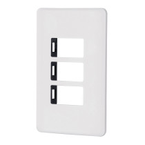 Placa 3 módulos de ABS, blanca, VOLTECK BASIC