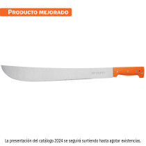 Machete estándar 18" cacha naranja remachada, en bolsa