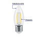 Foco LED filamento 3 W, vela, 2700K luz ambar, E26, VOLTECK