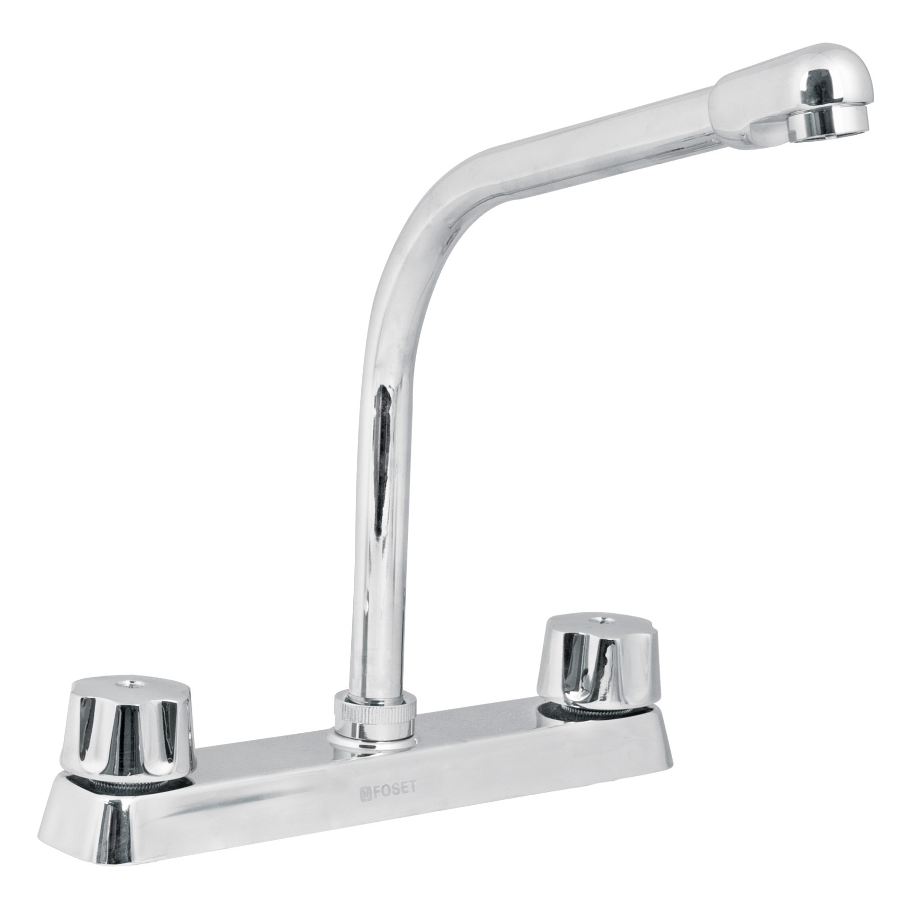 Mezcladora 8" fregadero cromo, cuello cobra,hexagonal, BASIC