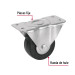 Rodaja hule 3", placa fija con balero, carga 60 kg, FIERO