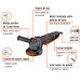 Esmeriladora 4-1/2", 850 W, int. paleta, TRUPER INDUSTRIAL