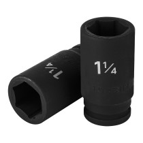 Dado largo de impacto de 1-1/4", 6 puntas, cuadro 3/4"