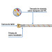Manguera para gas, aluminio, 3/8" flare, 60 cm, FOSET BASIC