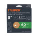 Paquete con 5 discos de lija 5" grano 60, 8 perforaciones