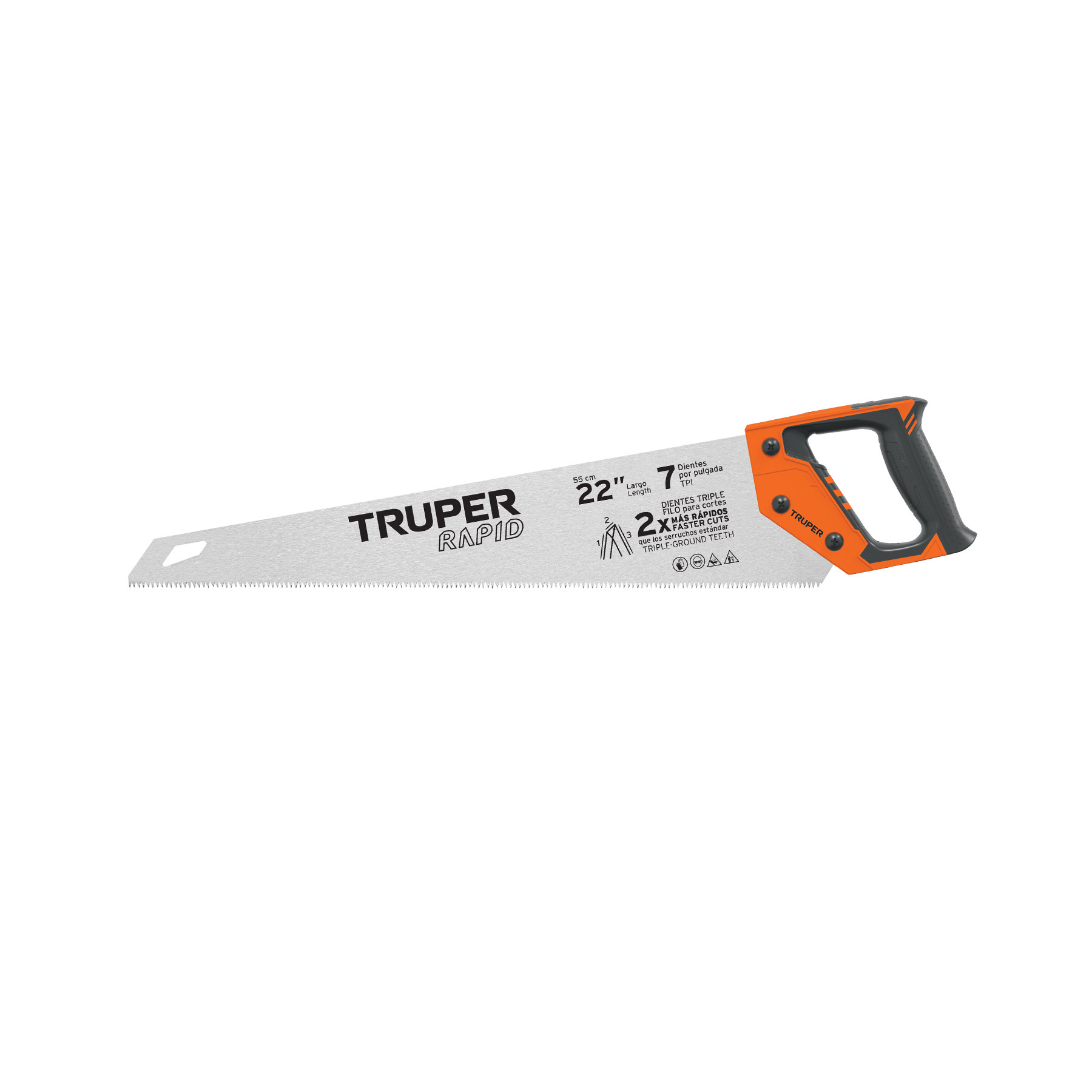 Serrucho Rapid 22", 7 DPP, mango Comfort grip, TRUPER