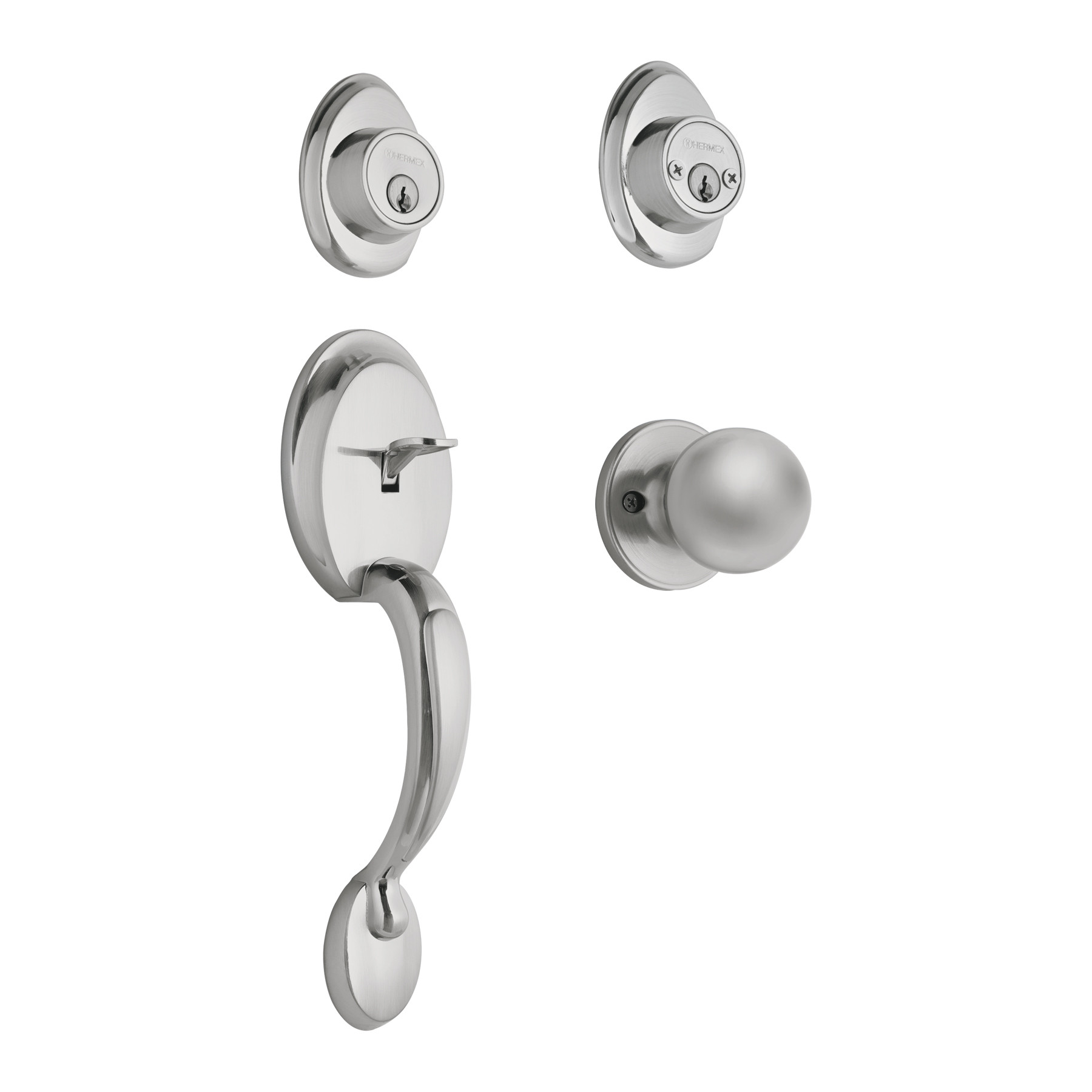 Jaladera y perilla, Berna llave-llave, cromo mate, BASIC