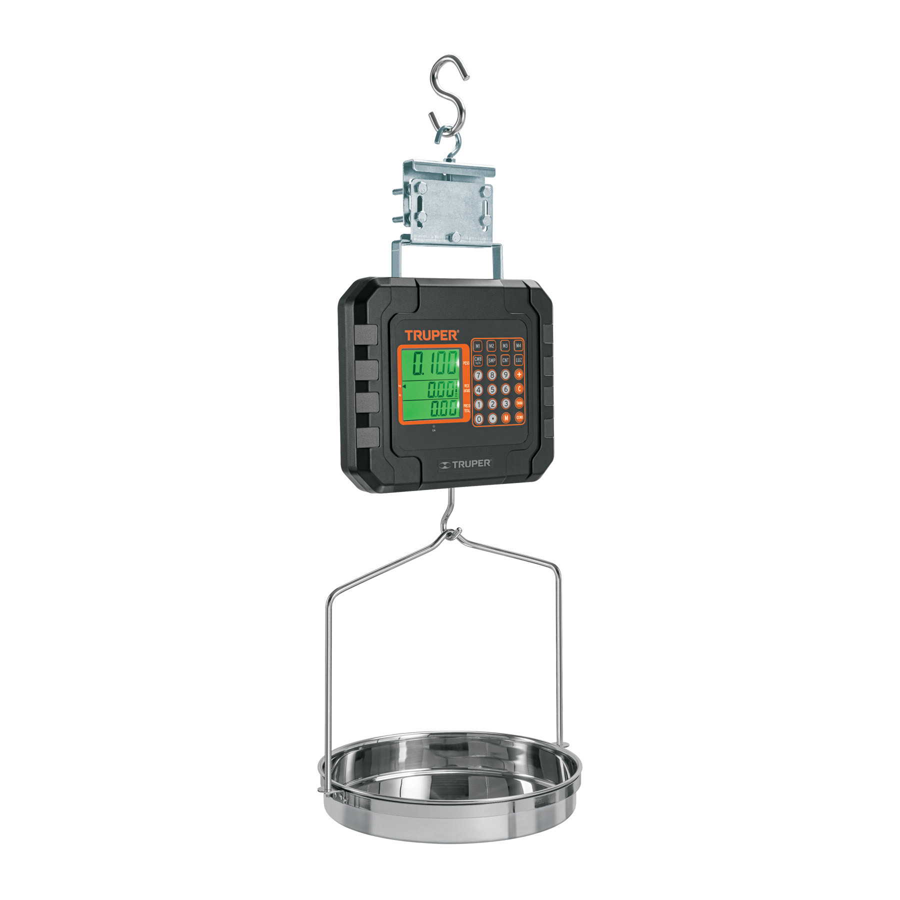Báscula electrónica colgante, recargable, c/charola, 40 kg