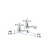 Juego llaves individuales lavabo, ABS, cruceta, BASIC