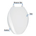 Asiento alargado para WC, abierto, blanco, AQUA