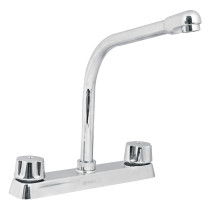 Mezcladora 8" fregadero cromo, cuello cobra,hexagonal, BASIC