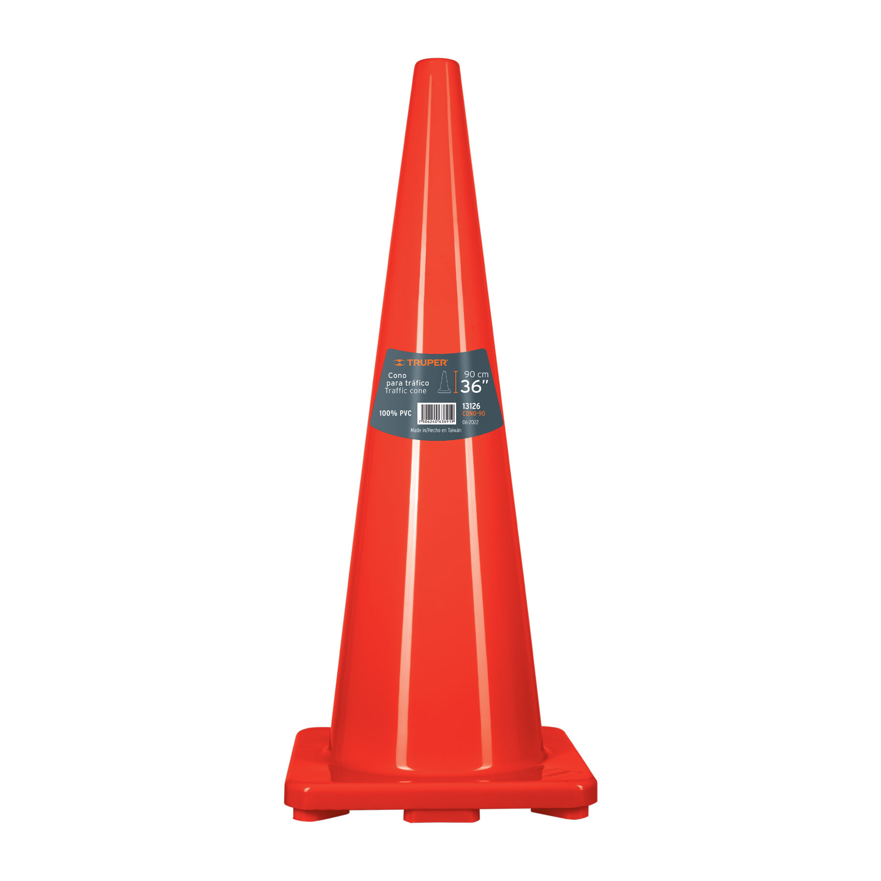 Cono de precaución de 90 cm de PVC, TRUPER