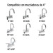 Cuello tipo bar para mezcladora de lavabo, cromo, BASIC