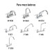 Juego de manerales cono p/lavabo-fregadero, cromo, BASIC