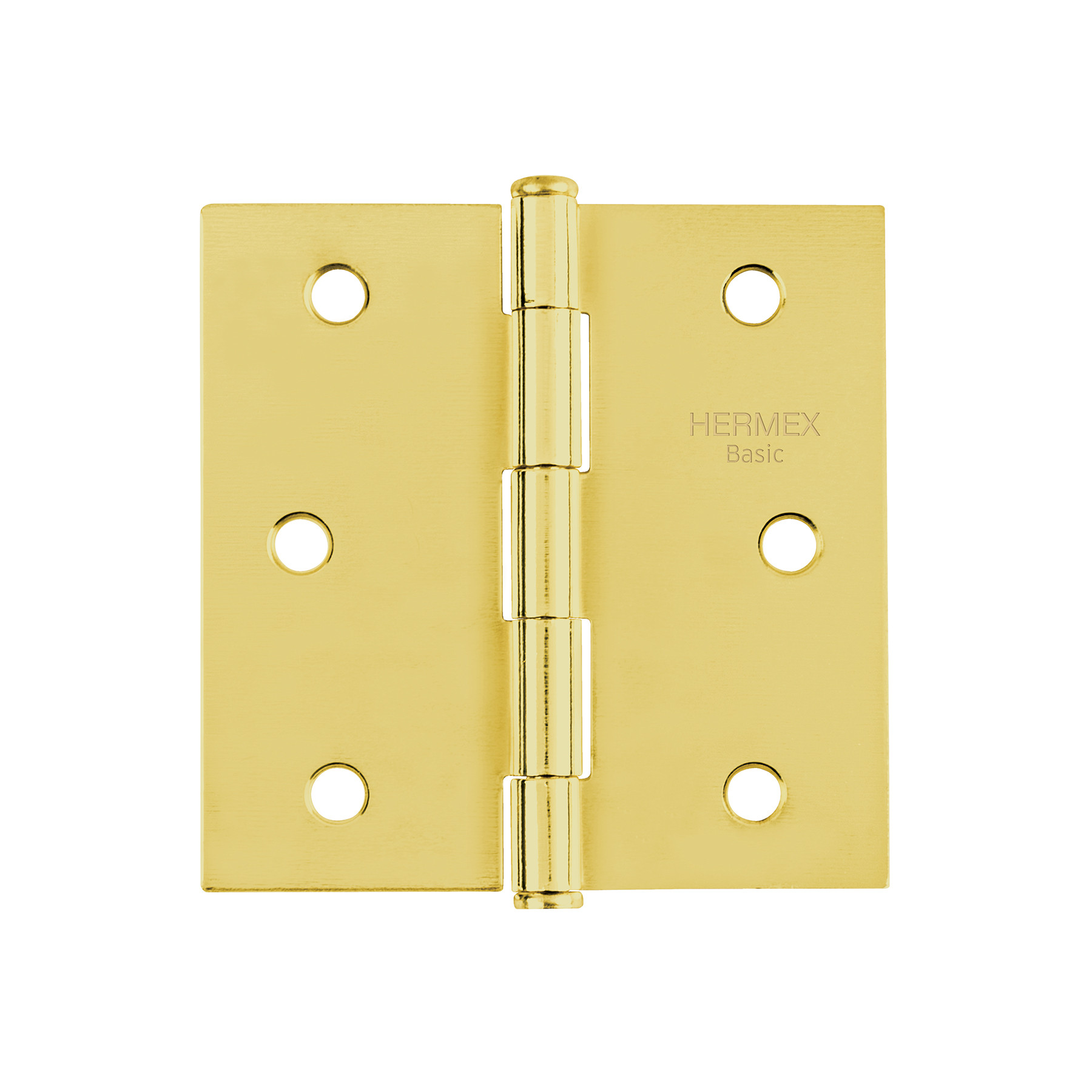 Bisagra cuadrada 3", latonado, cabeza plana, HERMEX BASIC