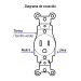 Contacto sencillo, 2 polos 3 hilos, Standard, marfil