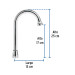 Cuello tipo bar para mezcladora de lavabo, cromo, AQUA