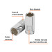 Dado de 8 mm, 12 puntas, cuadro 1/4", TRUPER