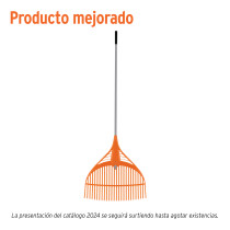 Escoba plástica para jardín, 39 dientes, mango de acero 60"
